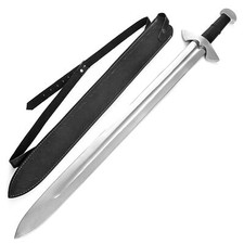 Viking Longsword with Satin-Brushed Stainless Steel Blade Sword with Sheath