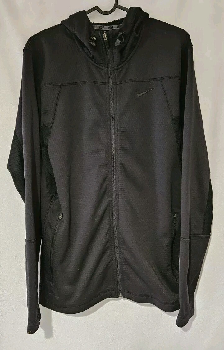 SACAI X NIKE Nike Pro Therma Fit Waffle Full Zip Nero Giacca con Cappuccio Palestra Corsa Uomo Taglia S