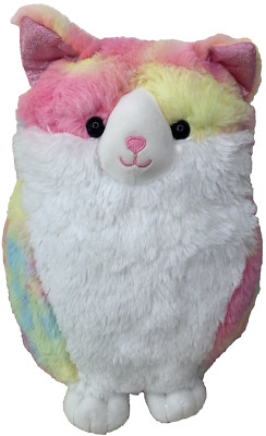 Kellytoy My Chubby Fat Cat Plush Cotton Candy Rainbow Tie-dye Pink 10  Rare Cat