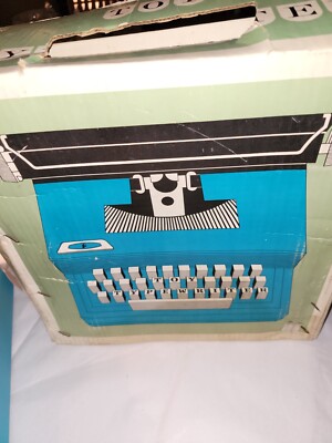 Vintage Marx Toy typewriter J-6238 Blue Kids Child with Vintage Marx Toy typewriter J-6238 Blue Kids Child with