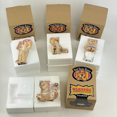 Gruppe X 4 Bad Taste Bears in Schachtel Johnny 16436 Singeon Louie 10718 Russell Figur
