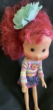 Beautiful Strawberry Shortcake LONG hair Red Cute Striped Top Jean Skirt  7  