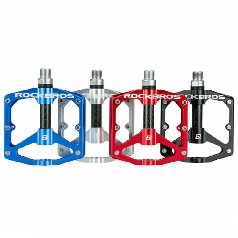 ROCKBROS Bicycle Pedals 9/16" Carbon Fiber Pedals Sealed Bearing Flat Pedal - Image 2 of 4