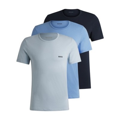 Hugo Boss 3er Pack T Shirts Herren Blau Babyblau Klassisch Größe M L XL XXL