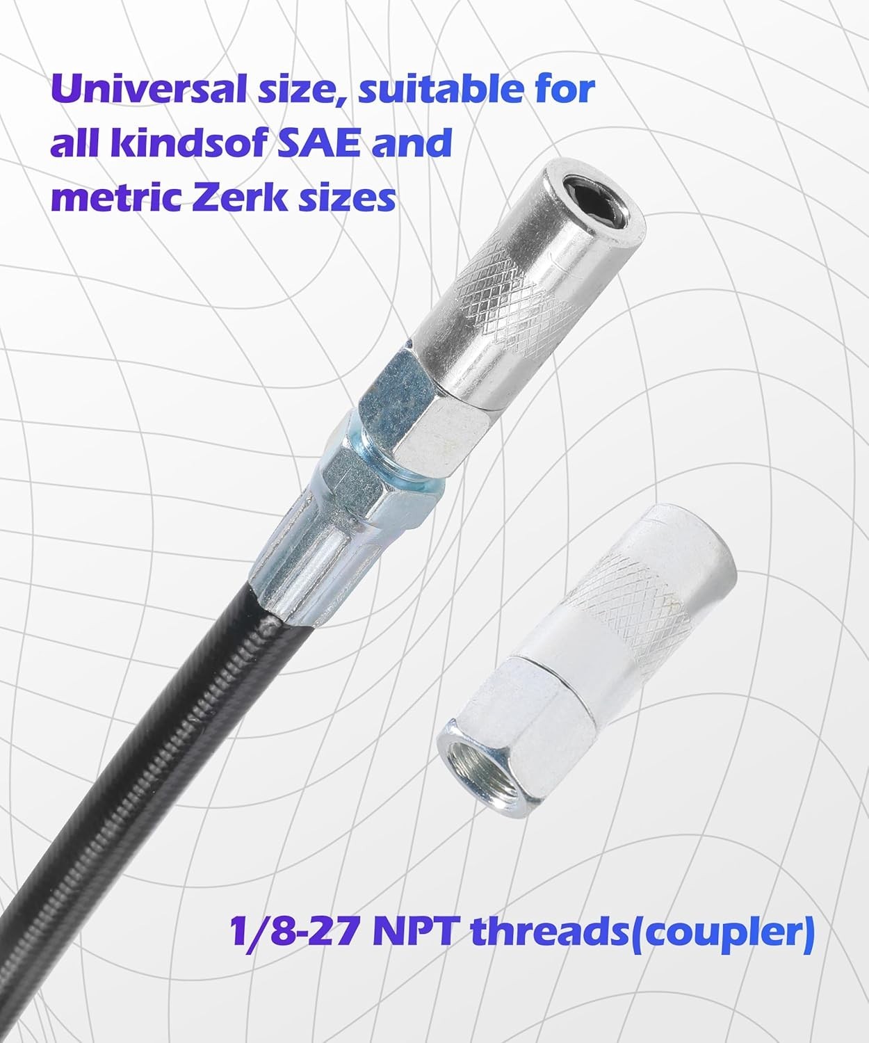 Grease Gun Hose,18 Inch Grease Hose,Car Accessories Flexible Grease Gun Hose,Gre