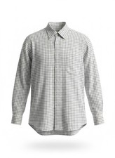 Luciano Barbera Dress Shirt Italian Windowpane Plaid Button Down Size Medium