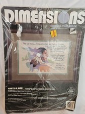 1994 Dimensions "Earth  Man" Counted Cross Stitch Kit 3764 14x9 Native American