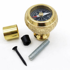 Vintage Brass Compass Handle for Walking Stick Cane Head Knob Top Navigation New
