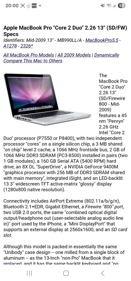 Macbook Pro A1278,  Core Duo , 13.3" , NO OS , 120Gb SSD, 4Gb, SPARE OR REPAIR - Image 2 of 4