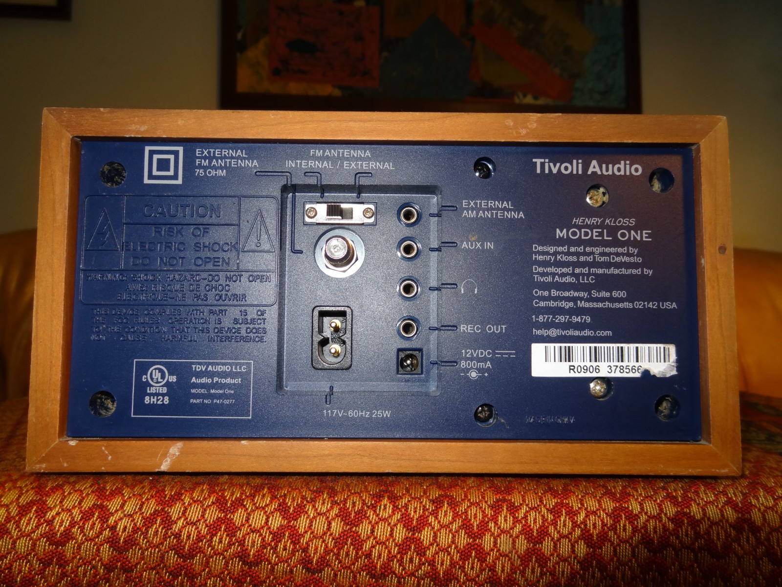 Tivoli Audio Henry Kloss Model One AM / FM Aux Radio w/ Power Cord