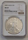 2009 EAGLE $1 NGC MS69 1 OUNCE SILVER COIN BROWN LABEL SKU 8345107-025