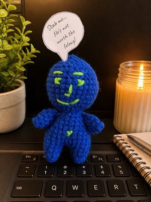 Funny Crochet Voodoo Doll    Stab Me He s Not Worth It    Handmade Gift 