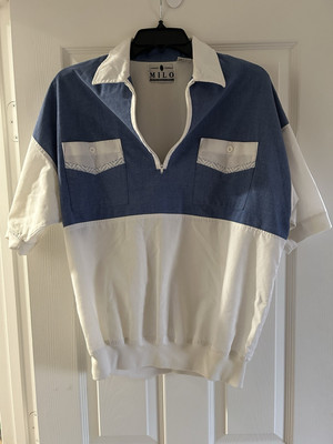 Vintage Milo International Blue & White Large 