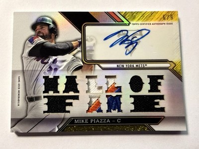 2016 Topps Triple Threads Gold Mike Piazza Auto HOF Relics /9