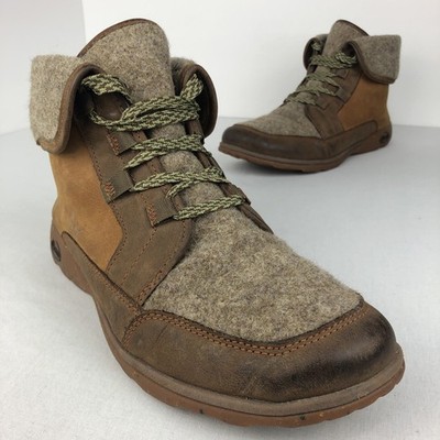 Chaco Barbary Boots Women's Size 11 Pinecone Brown Fold Down Wool Collar Chukka