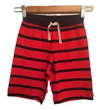 NWT HANNA ANDERSSON Boys Bright Basic Shorts Baggies Red Blue Stripe Sz 5 /110cm