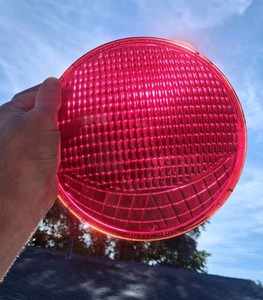 8-3/8" Vintage Corning CrouseHinds Glass LARGE Red Traffic Signal Light Lens