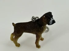 Safari Ltd Boxer Dog Plastic Keychain Keyring Fob