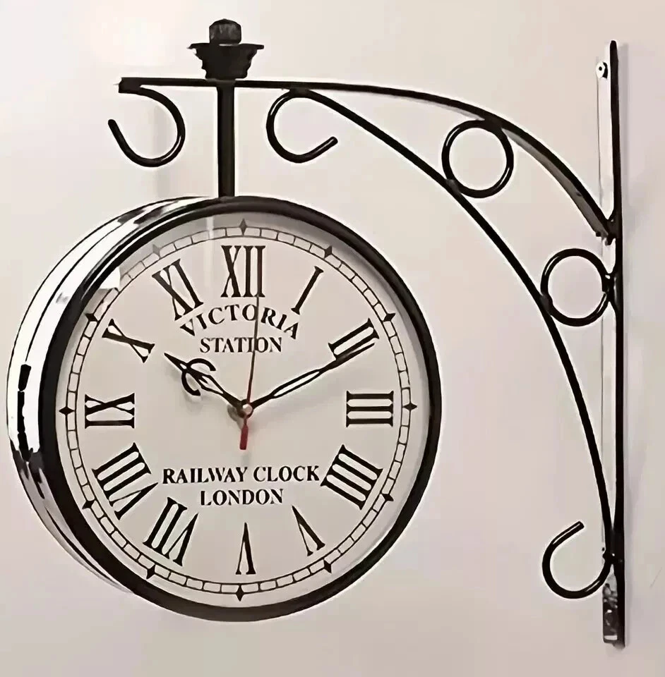 Horloge Murale Atlanta – Design Bahnhof / Gare SBB CFF – Blanc Gris Métallique – Quartz