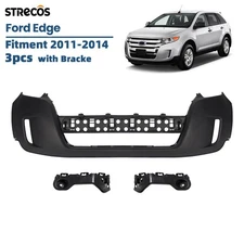Front Bumper Cover With Bracket Kit For 2011-2014 Ford Edge Limited SE SEL Sport