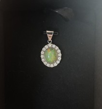 Halskette Damen natürlicher Opal und Diamant...