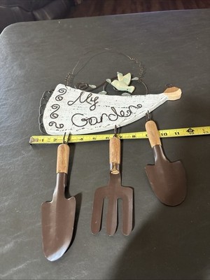  MY GARDEN  Wall Hanging Wooden Novelty Shovel , Fork, Shovel CUTE 12  Long