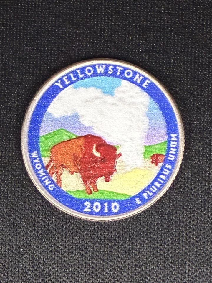 Yellowstone 2010d America The Beautiful Colorized Washington Quarter  - Image 2 of 4