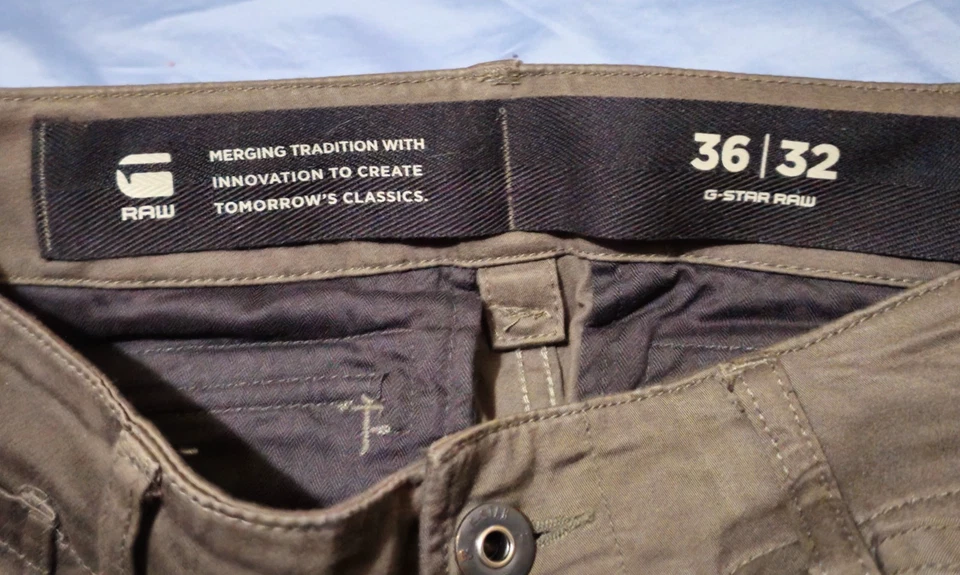 Pantalones cargo G Star Raw Rovic cremallera 3D cónicos para hombre 36W 32L Y2K ropa de calle Foto 3 de 4