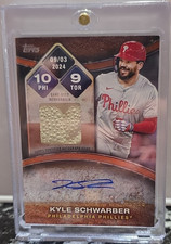 Topps 2025 Series 1 Kyle Schwarber material Autograph Orange /25 Phillies RTBA