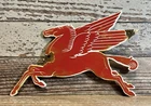 Vintage Mobil Pegasus Diecut Porcelain Metal Gas Oil Sign