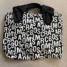 MARC JACOBS Women Bag Rare Tote Handbag All Over Pattern Logo Back Limited Editi