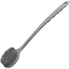 Long Handle Double Sided Silicone Back Scrubber Shower Body Brush Exfoliating