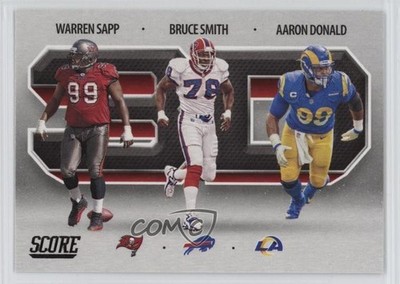 2021 Score 3D Warren Sapp Bruce Smith Aaron Donald #3D7 HOF 0kz8