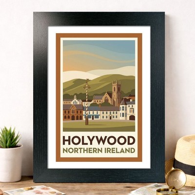 Holywood, Nordirland Reise Poster Giclée Kunstdruck 472-1