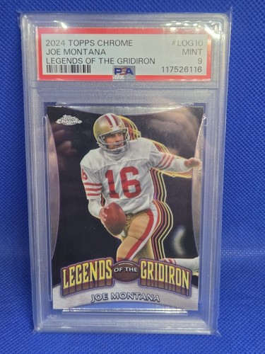 2024 Topps Chrome Football Joe Montana LEGENDS OF THE GRIDIRON Psa 9 #LOG-10