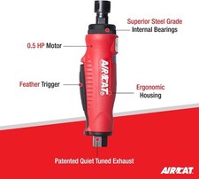 Aircat Pneumatic Tools 6201 .5 Hp Composite Straight Die Grinder 22000 Rpm