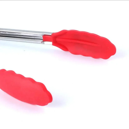 Pinzas de cocina de acero inoxidable con puntas de silicona para cocinar barbacoa 21 cm - Imagen 5 de 13