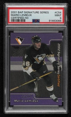 2001 ITG Be A Player Signature Series Certified Purple /50 Mario Lemieux HOF 4f5