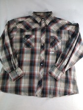Wrangler Western Snap Shirt Mens XXL Plaid Pearl Snap Cowboy Long Sleeve P 