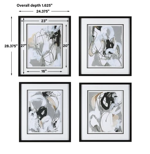 Uttermost 41419 Tangled Threads Abstract Framed Prints, S/4 - Picture 5 of 5