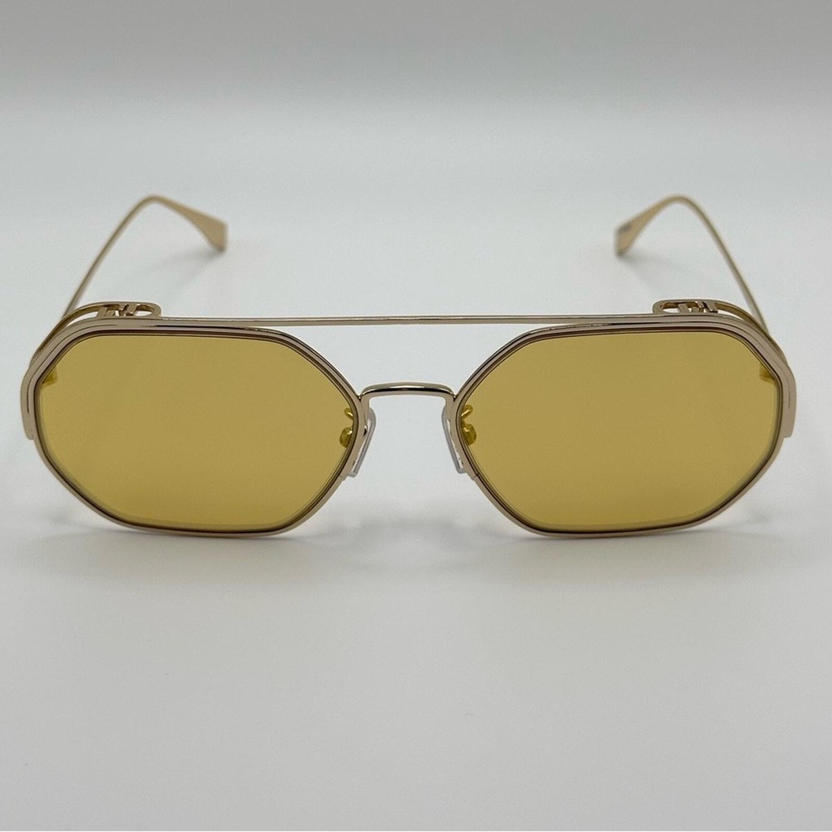 NEW Fendi FE40039U 10L Gold Yellow Mirror Unisex Geometric Sunglasses NEW Fendi FE40039U 10L Unisex Geometric Sunglasses  main image 2