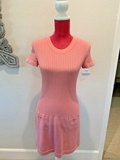 CHANEL KNIT MINI DRESS TUNIC TOP SIZE 36 PINK DESIGNER FABULOUS 