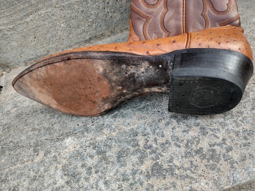 TONY LAMA 12E OSTRICH BOOTS Brown Round Toe Men's Style E6178 521308008 - Picture 15 of 18