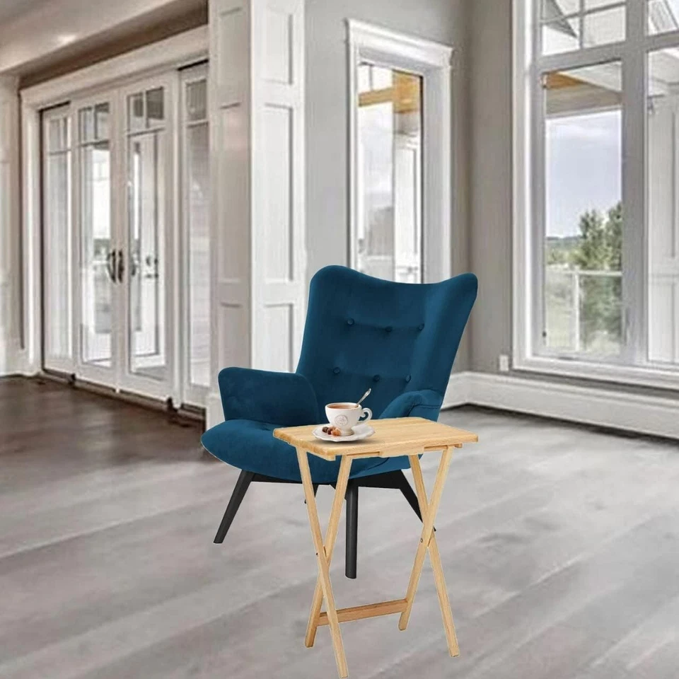 zeeyrak Premium Space Efficient Quality set of 2 Folding Side Table - Image 3 of 4