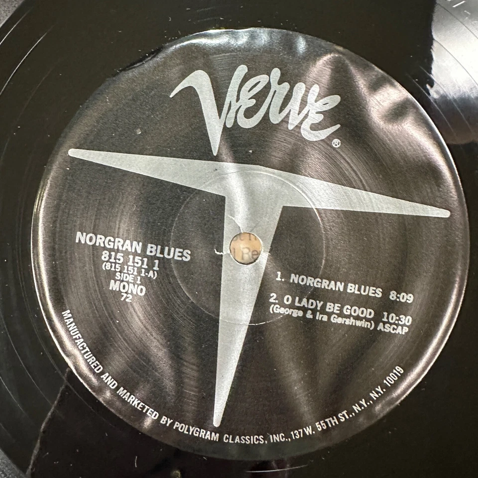 Norgran Blues 1950 Jazz Philharmonic LP Record Vinyl Flip Phillips Lester Young Foto 3 de 4