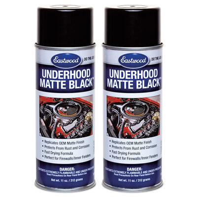 Eastwood Underhood Black Matte Acrylic Lacquer Aerosol Spray Paint 11 oz 2 Pack