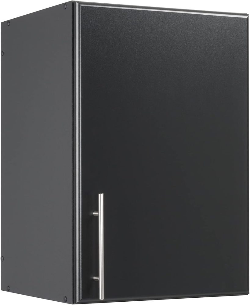 Elite 16" Wall Cabinet, Black Storage Cabinet, Bathroom Cabinet, Pantry Cabinet