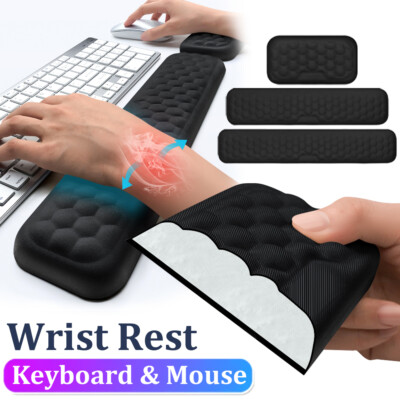 Green Memory Foam Keyboard & Mouse Wrist Rest Combo - Office Typing Pain Relief