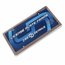 Pink Crystal Bling License Plate Frame Chrome Car Details