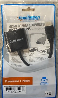 NEW Black Manhattan HDMI To VGA Converter Sealed
